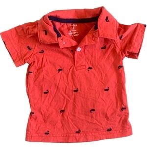 Carters Whale Pink Salmon Short Sleeve Shirt